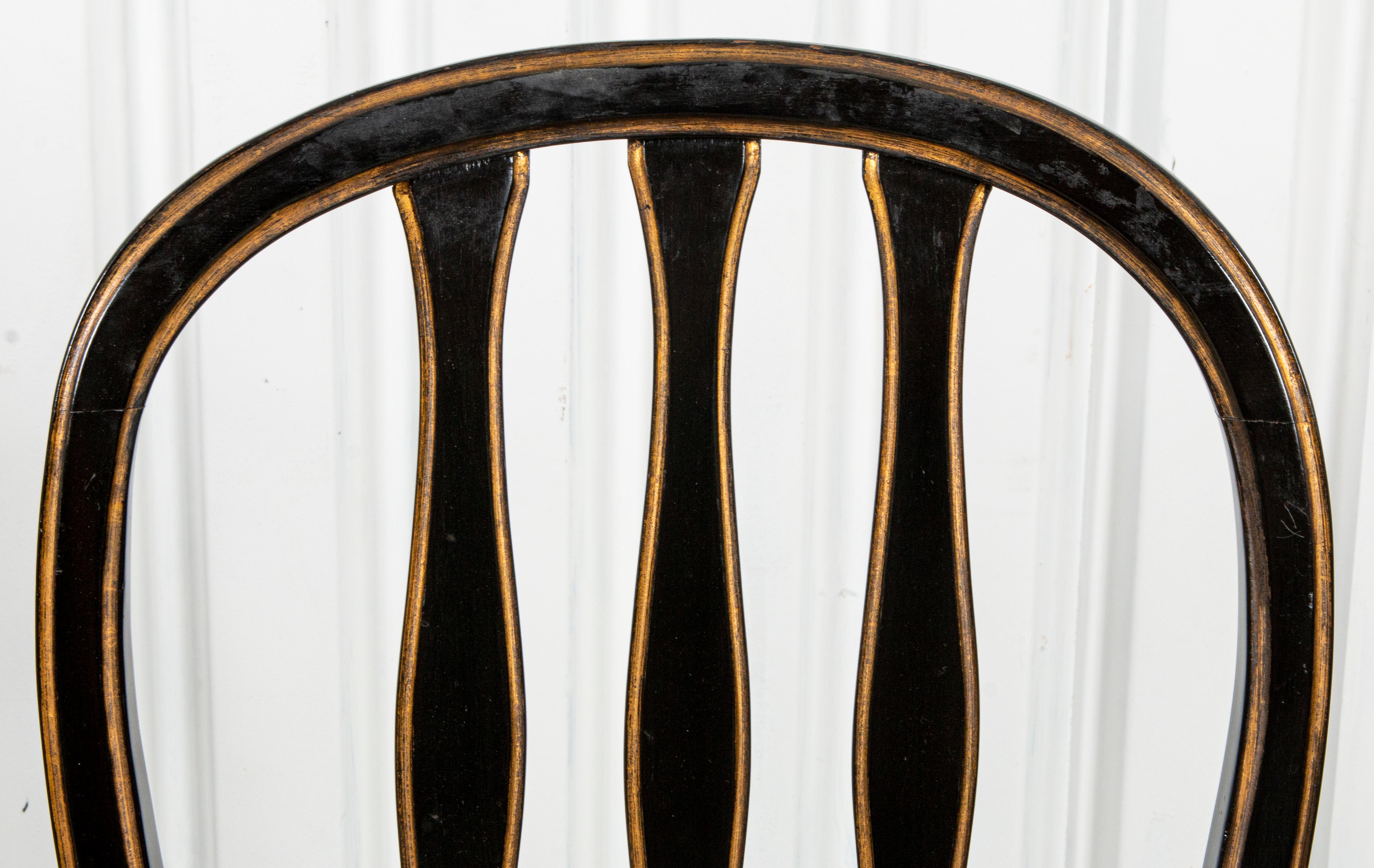 Parcel vergoldete ebonisierte Beistellstühle im Regency-Stil, 6 (Vergoldetes Holz)