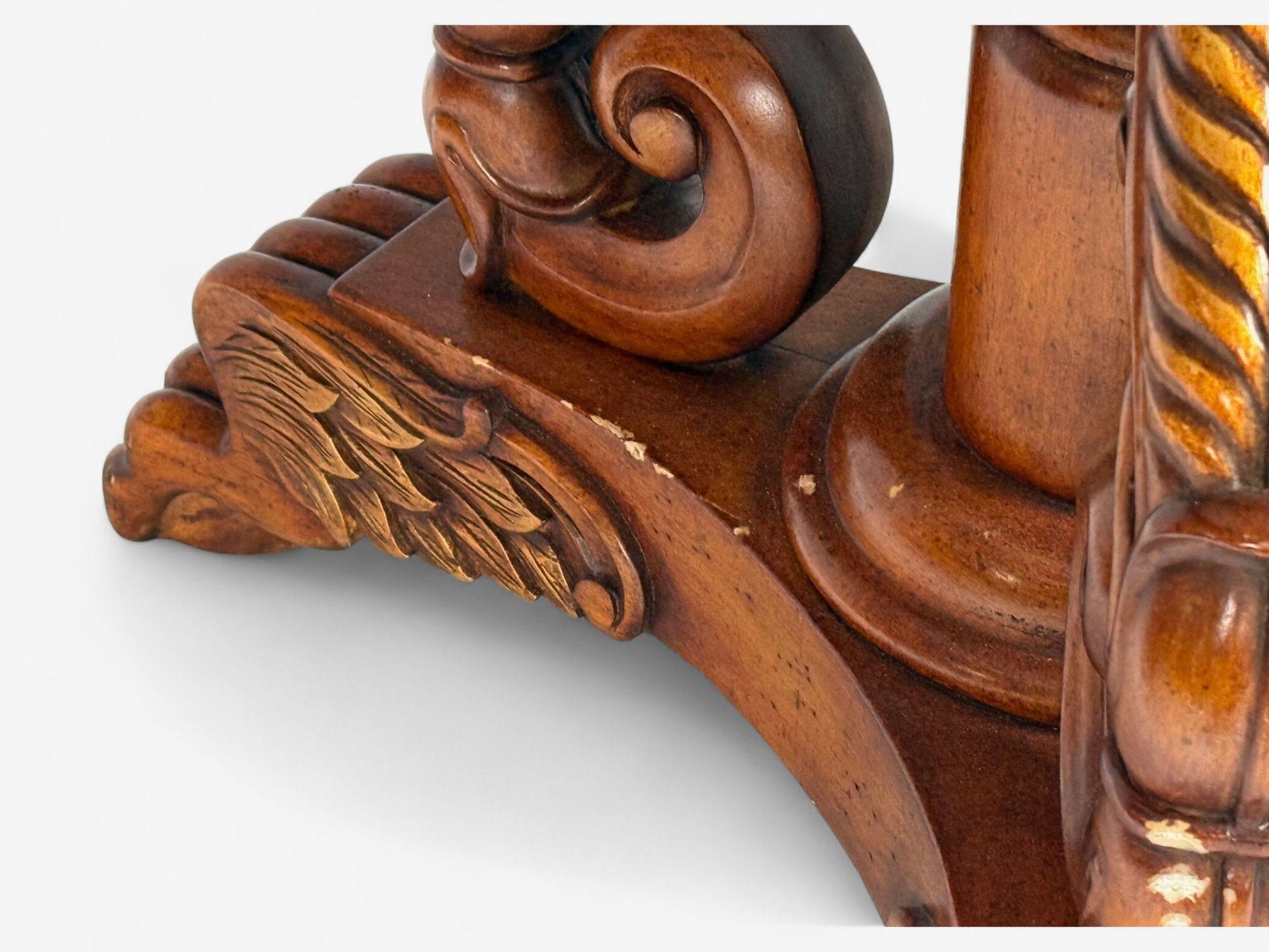 Regency Style, Pine, Stone, Accent Tables, USA, 20th c. For Sale 7