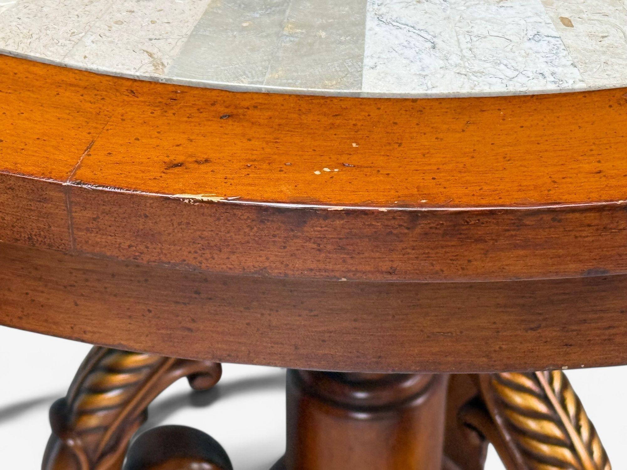Regency Style, Pine, Stone, Accent Tables, USA, 20th c. For Sale 9