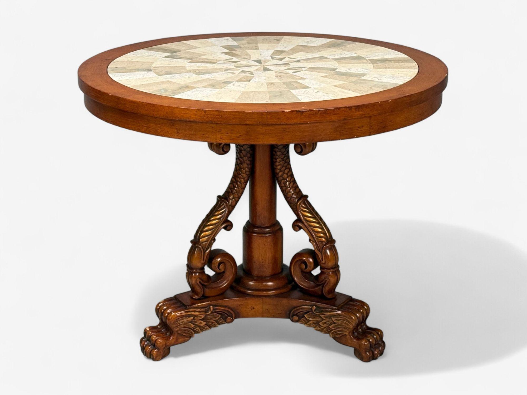 Regency Style, Pine, Stone, Accent Tables, USA, 20th c. For Sale 1
