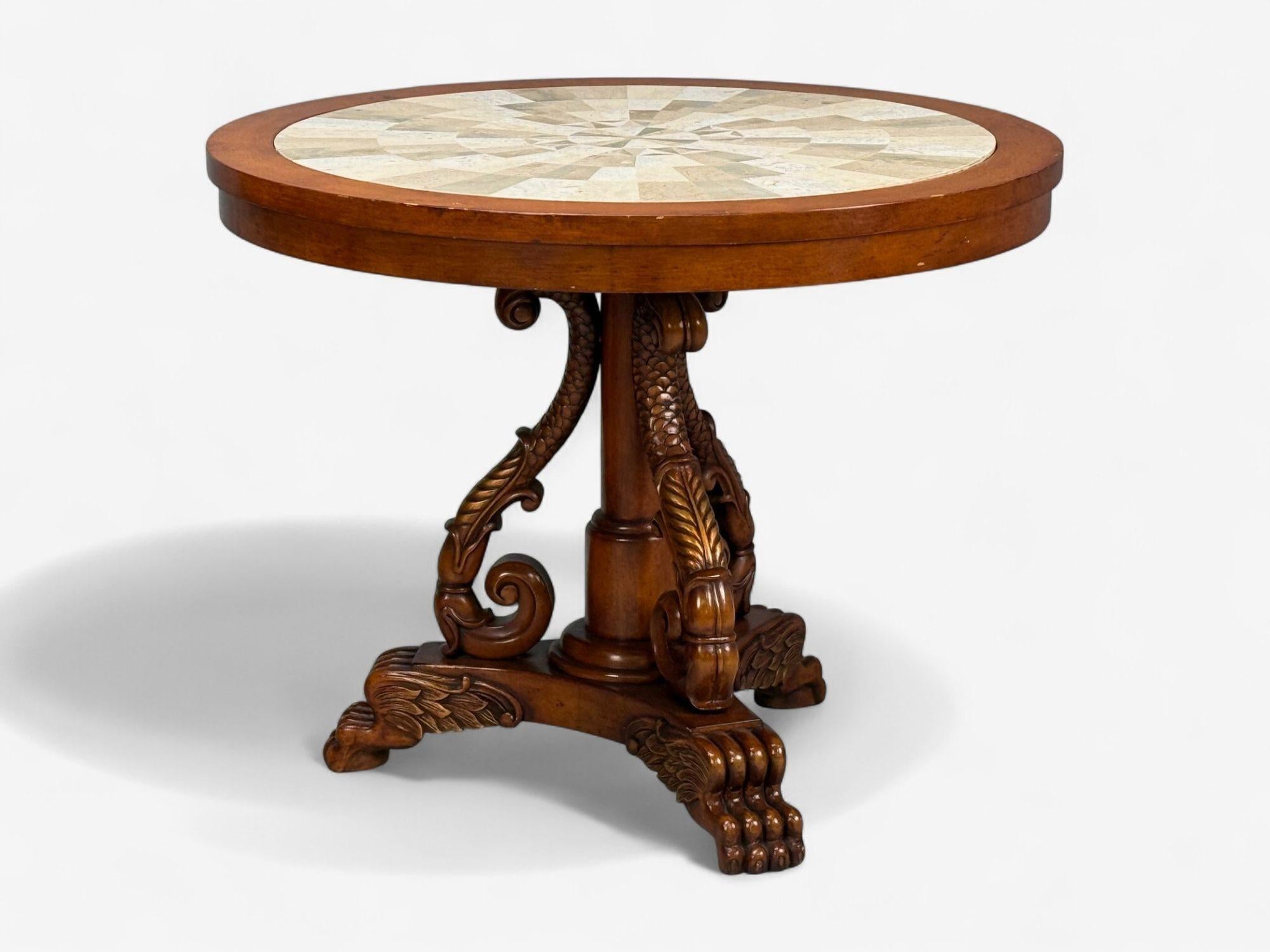 Regency Style, Pine, Stone, Accent Tables, USA, 20th c. For Sale 2