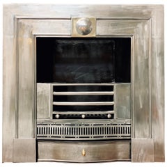 Regency Style Polished Steel Register Fireplace Insert Grate