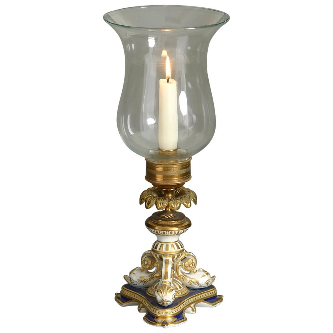 Lanterne d'orage en porcelaine de style Regency