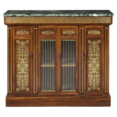 Regency Style Rosewood And Brass Inlaid Cabinet