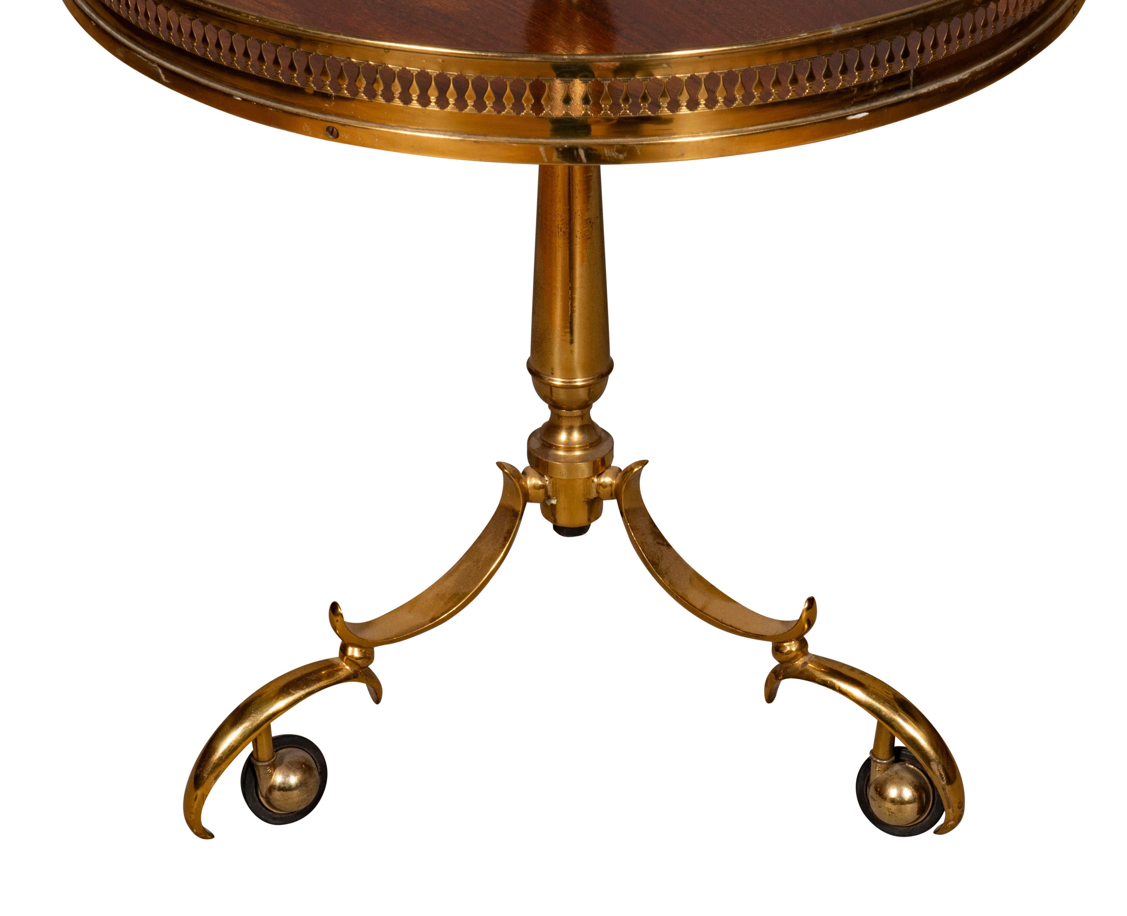 European Regency Style Rosewood and Brass Two Tier Table