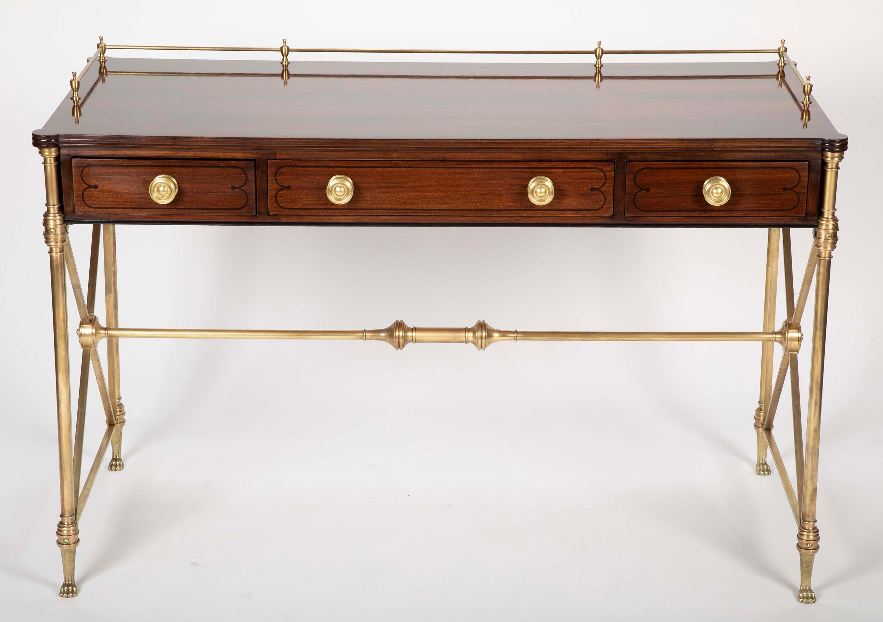 Regency Style Rosewood and Bronze Campaign Desk 4