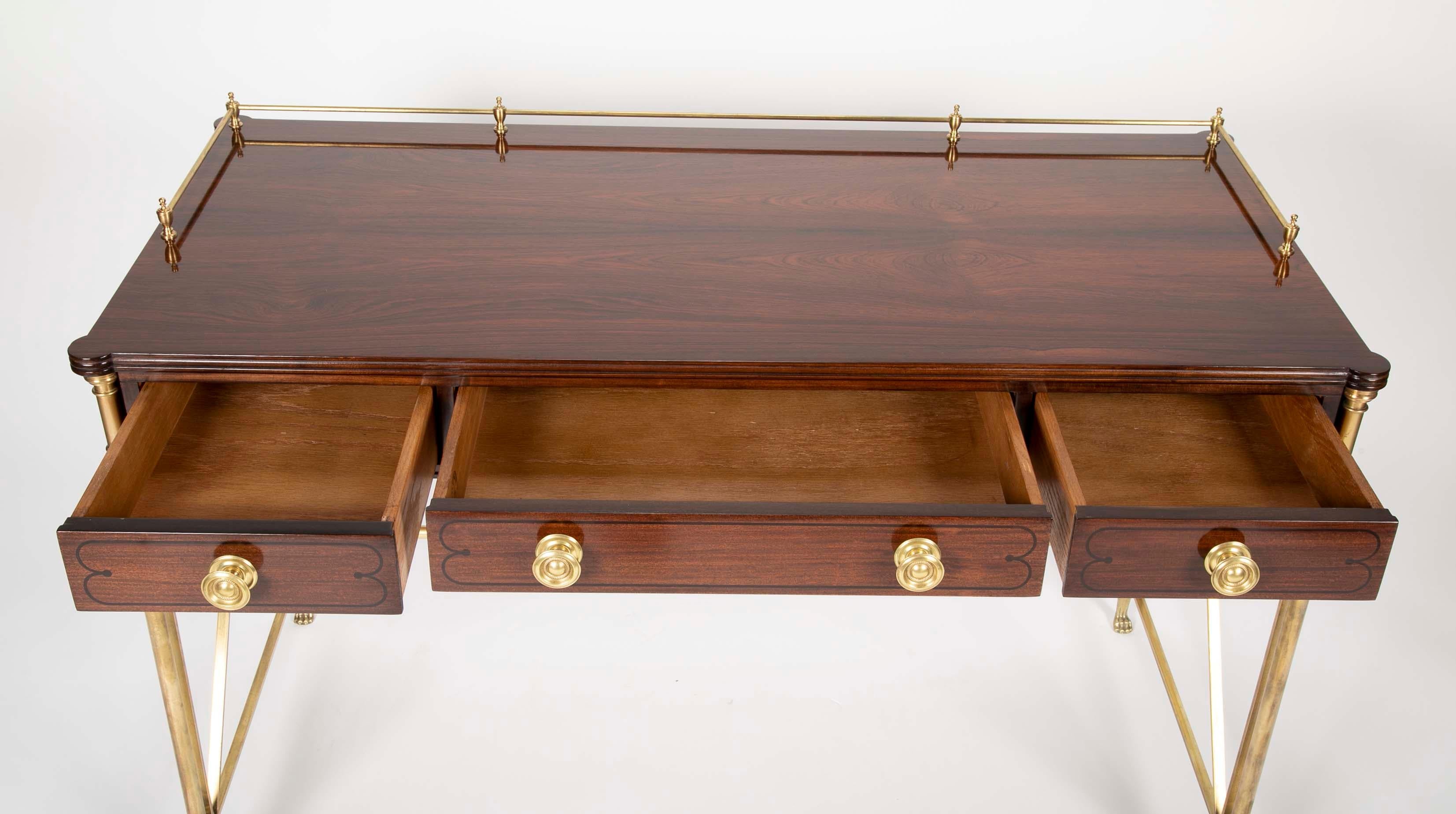 Regency Style Rosewood and Bronze Campaign Desk 7