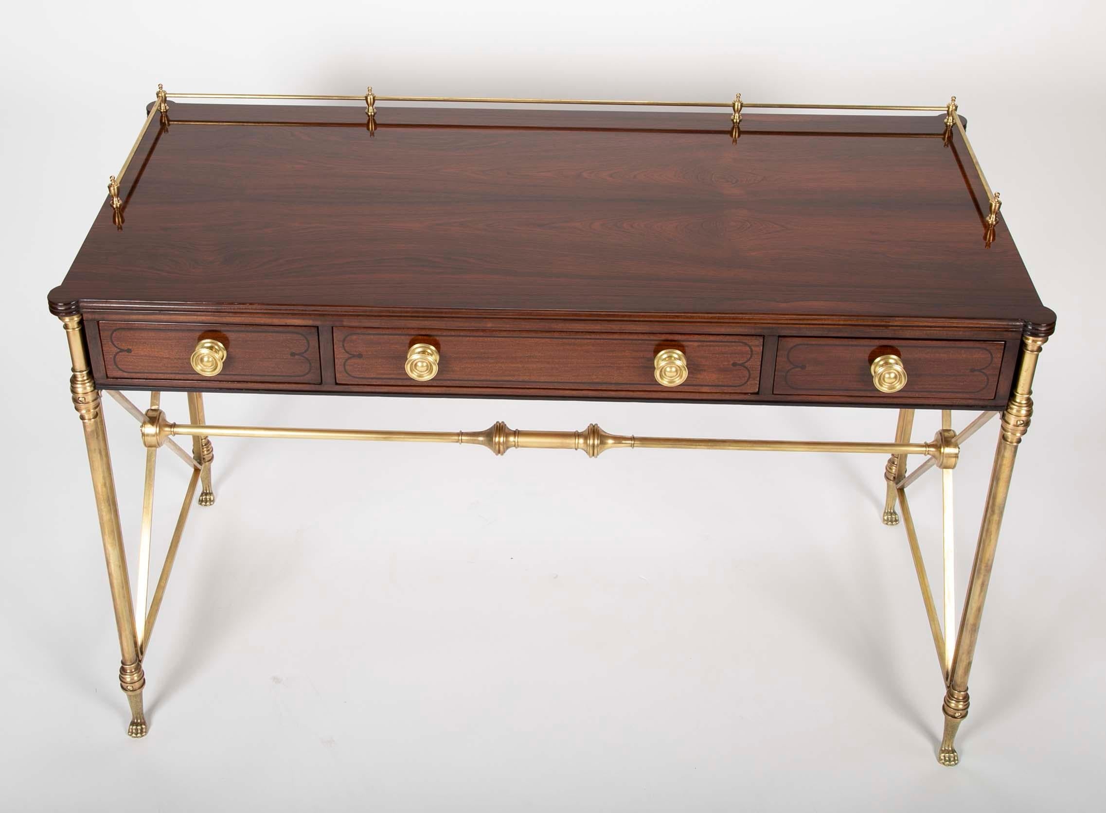 Regency Style Rosewood and Bronze Campaign Desk 10