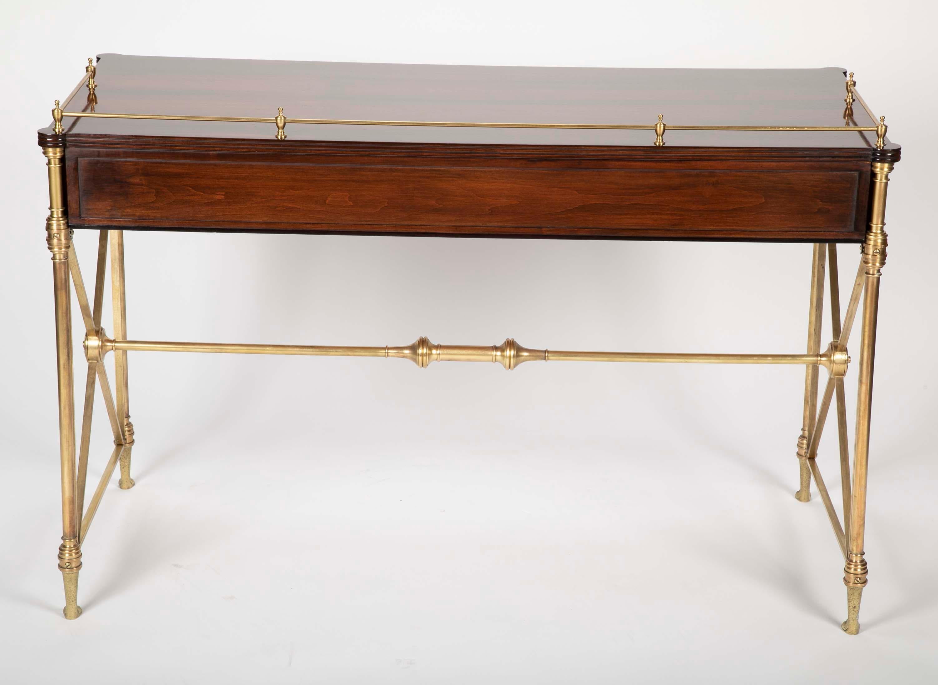 Regency Style Rosewood and Bronze Campaign Desk 11