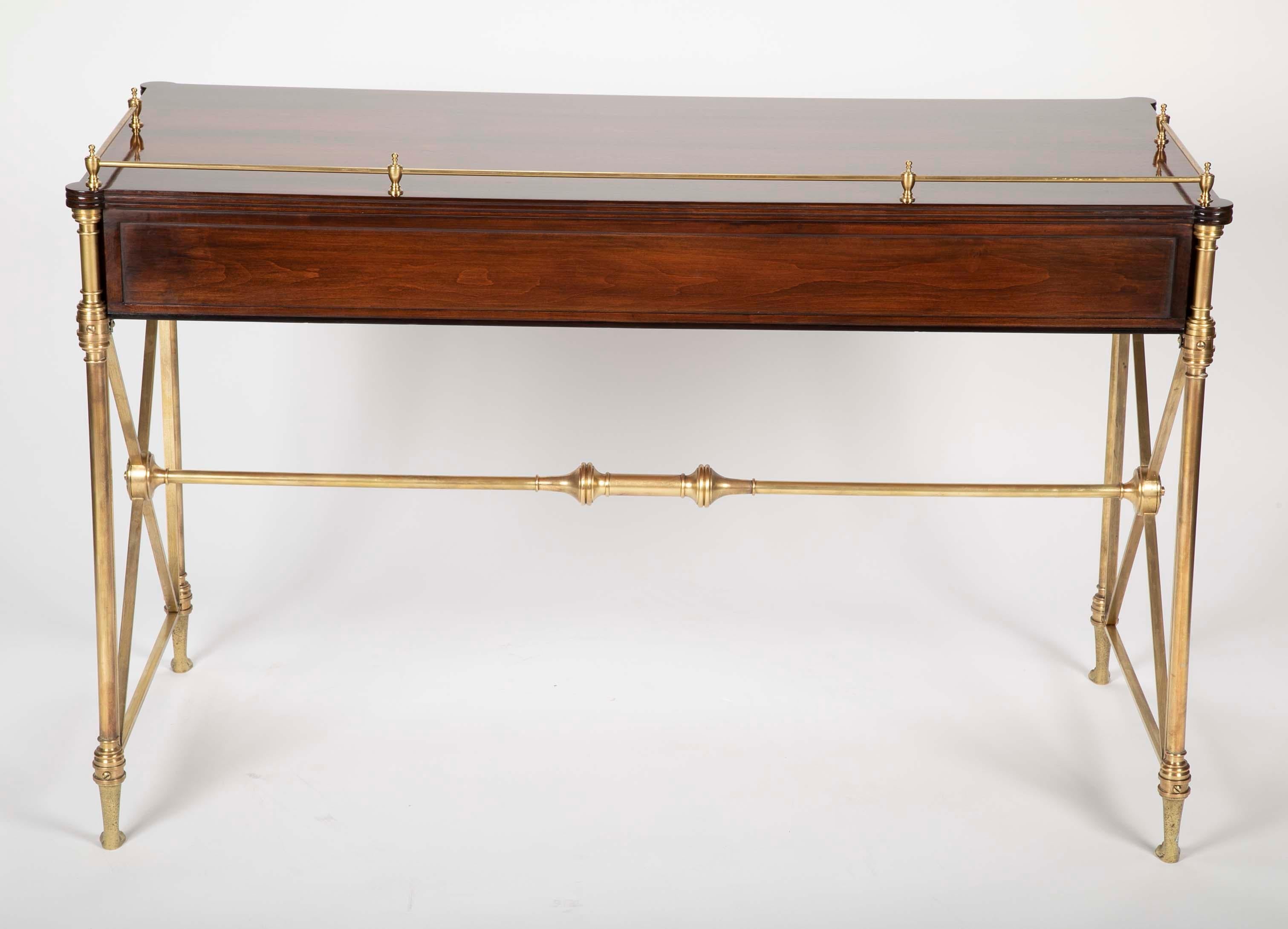 Regency Style Rosewood and Bronze Campaign Desk 12
