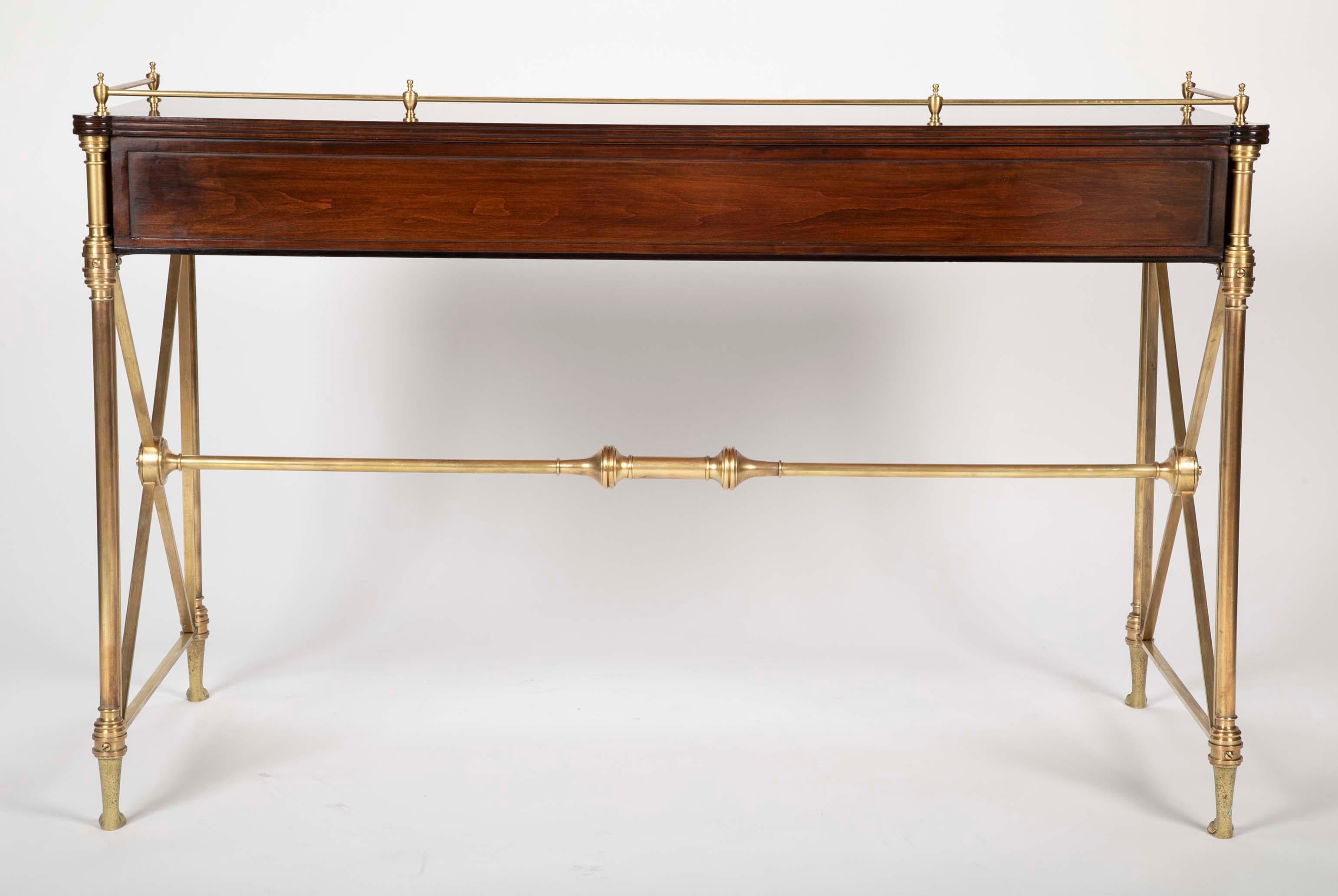 Regency Style Rosewood and Bronze Campaign Desk 13