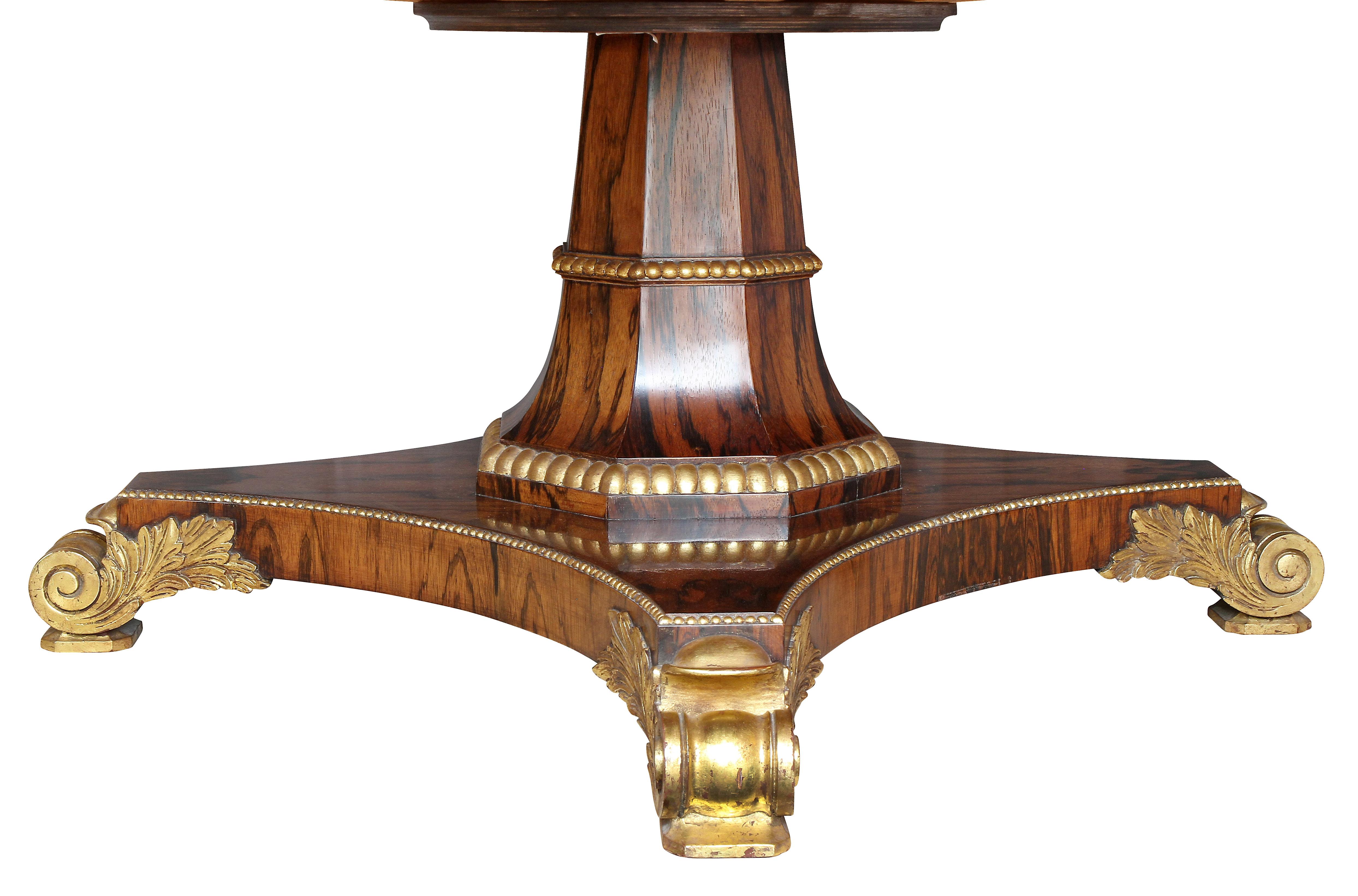 Regency Style Rosewood And Gilded 