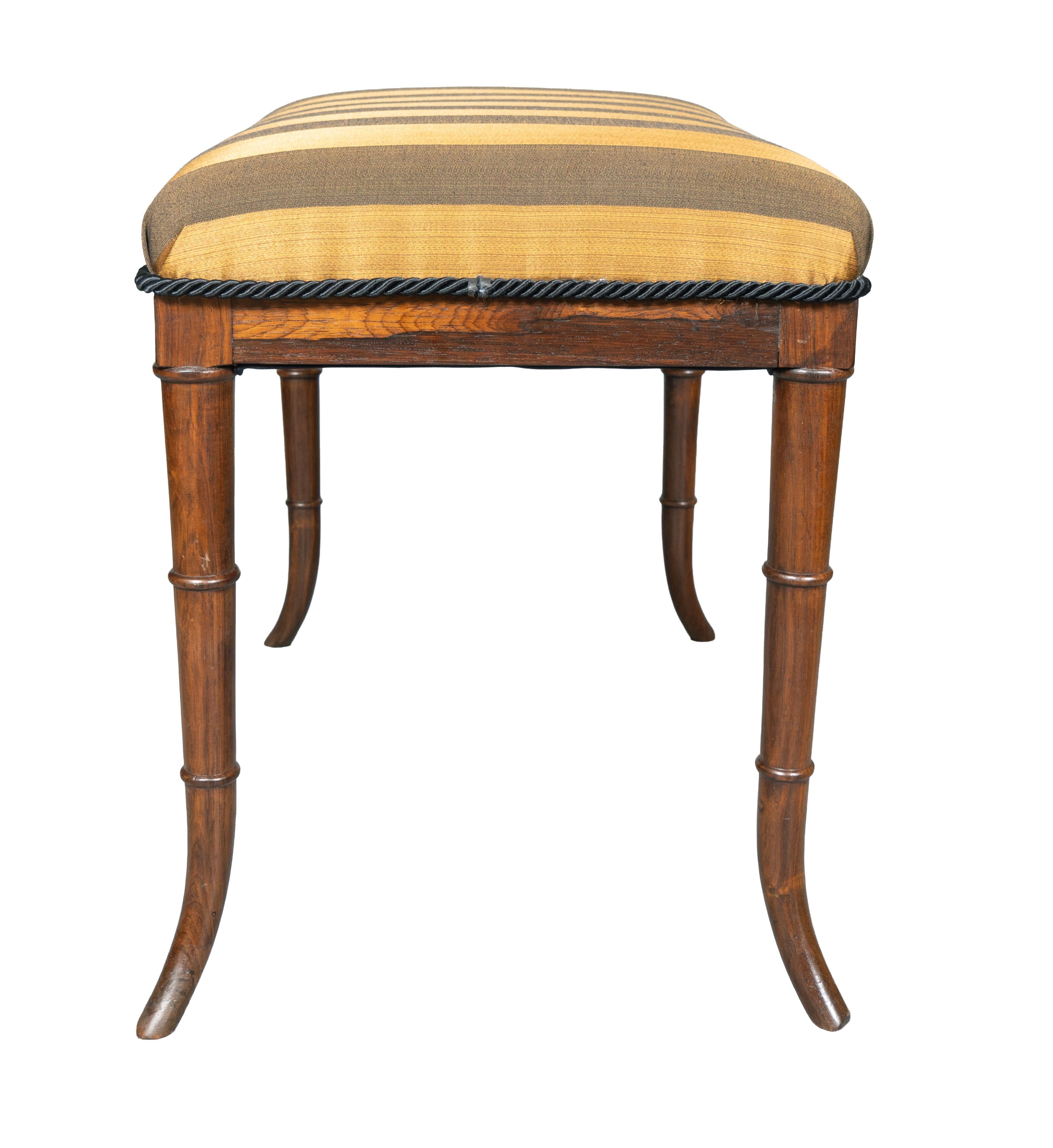 English Regency Style Rosewood Bench For Sale
