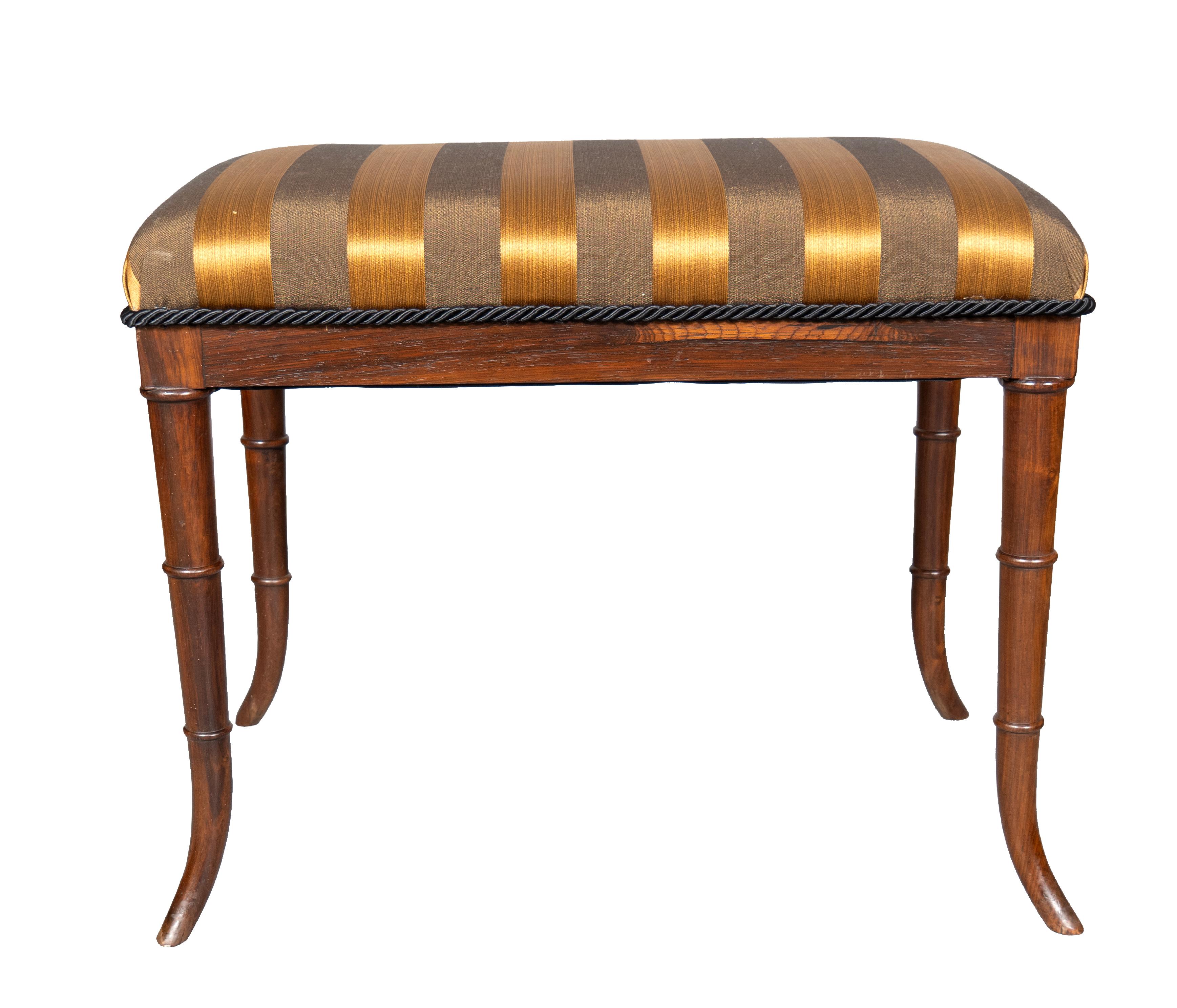 Regency Style Rosewood Bench In Good Condition For Sale In Essex, MA