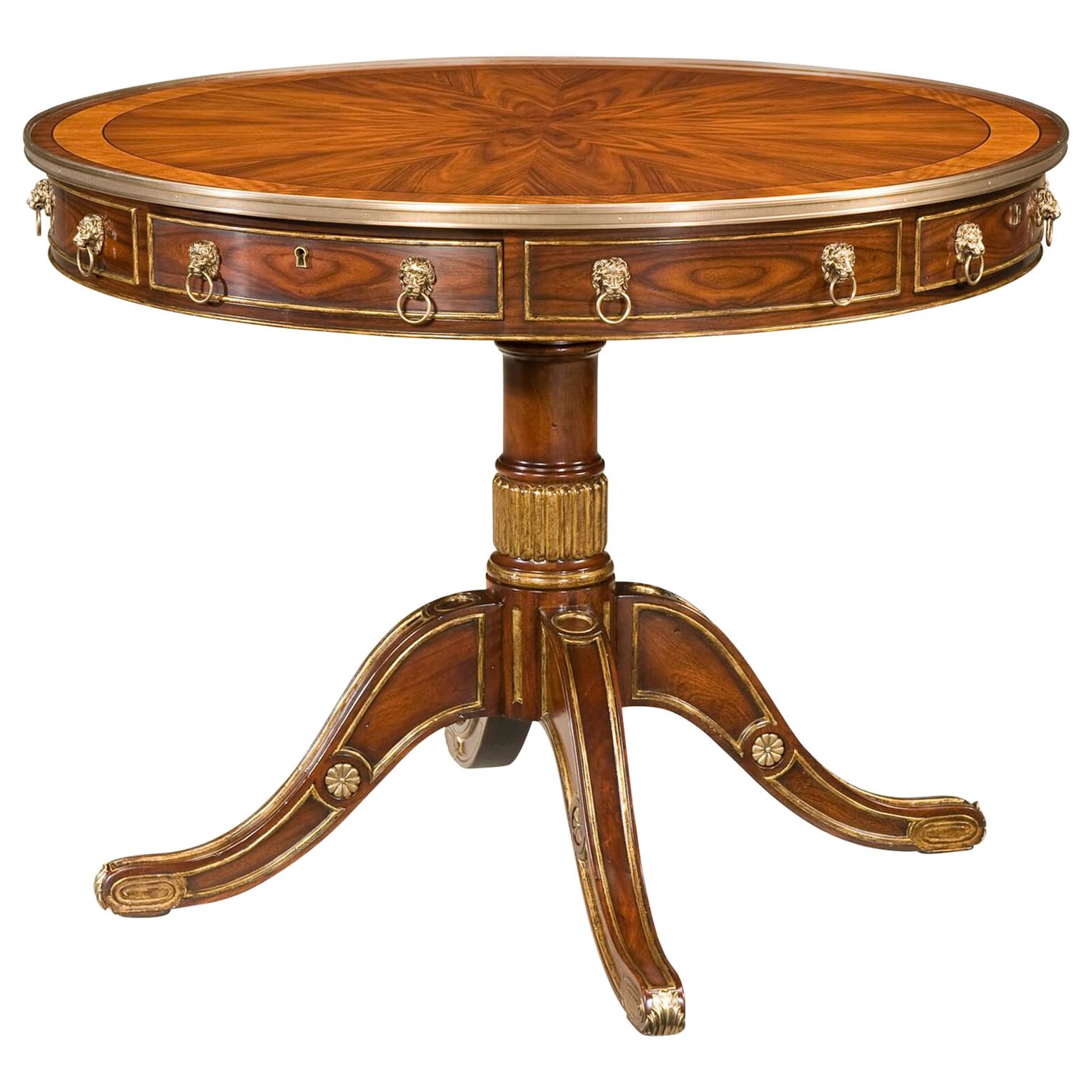 Regency Style Rosewood Drum Table