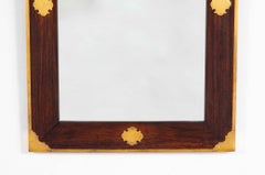 Regency Style Rosewood Mirror Frame With Brass Inlay