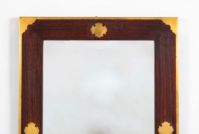 Regency Style Rosewood Mirror Frame with Brass Inlay Regency Style Rosewood Mirror Frame with Brass Inlay