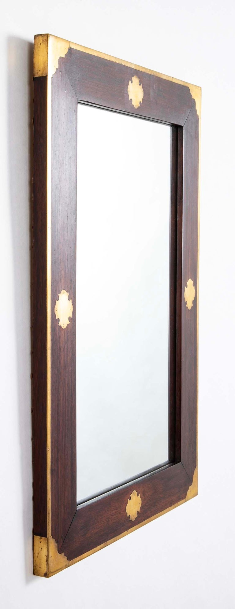 Regency Style Rosewood Mirror Frame with Brass Inlay Regency Style Rosewood Mirror Frame with Brass Inlay