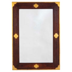 Regency Style Rosewood Mirror Frame With Brass Inlay