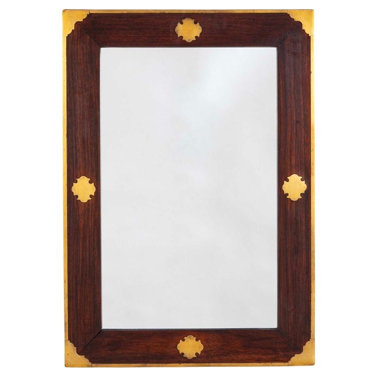 Regency Style Rosewood Mirror Frame with Brass Inlay Regency Style Rosewood Mirror Frame with Brass Inlay