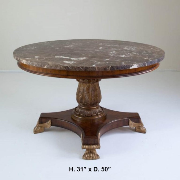 English Regency Style Round Center Table For Sale