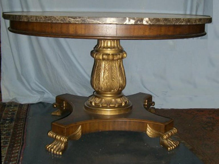 Bronze Regency Style Round Center Table For Sale
