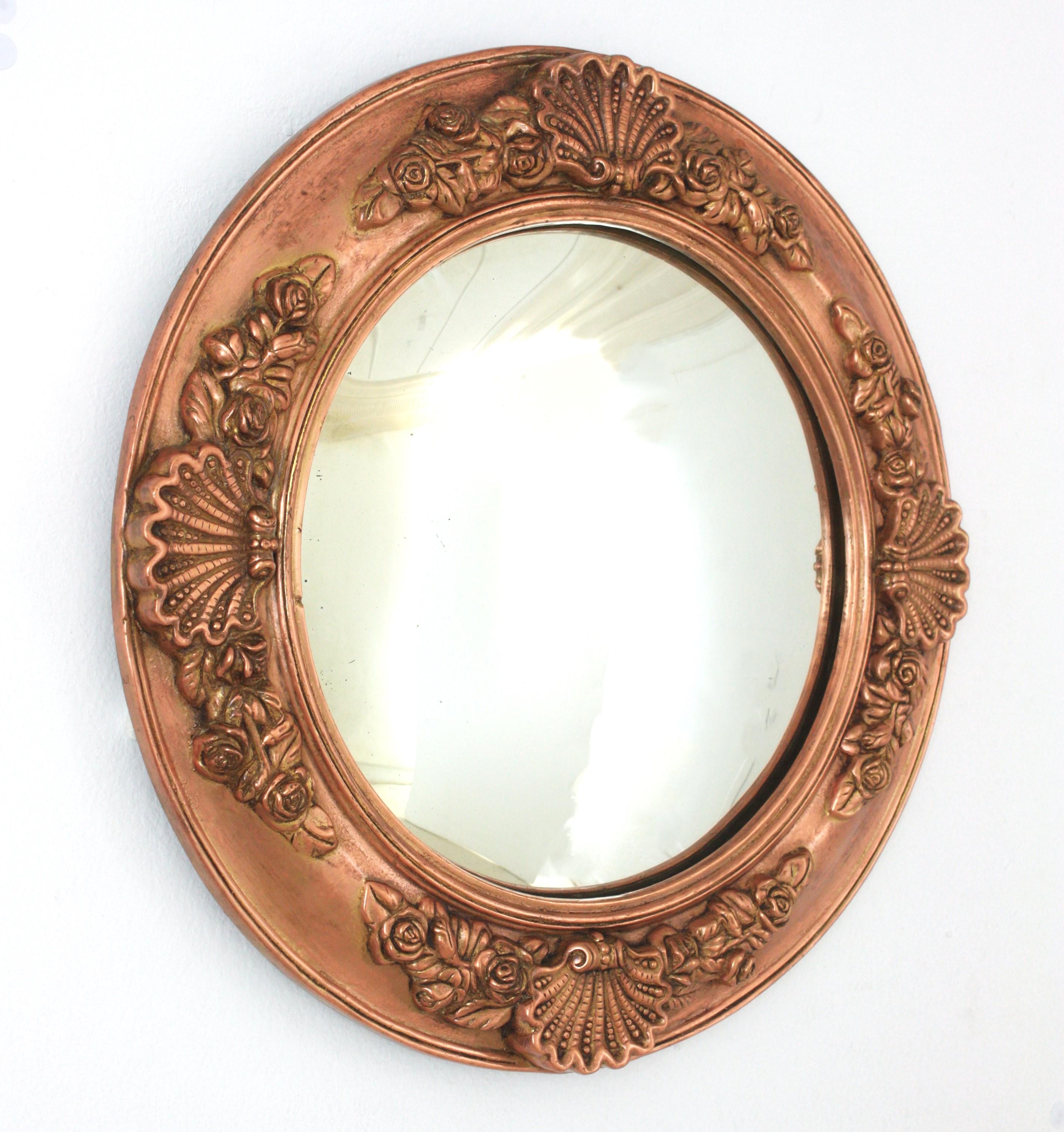 English Regency Style Round Convex Bullseye Mirror For Sale