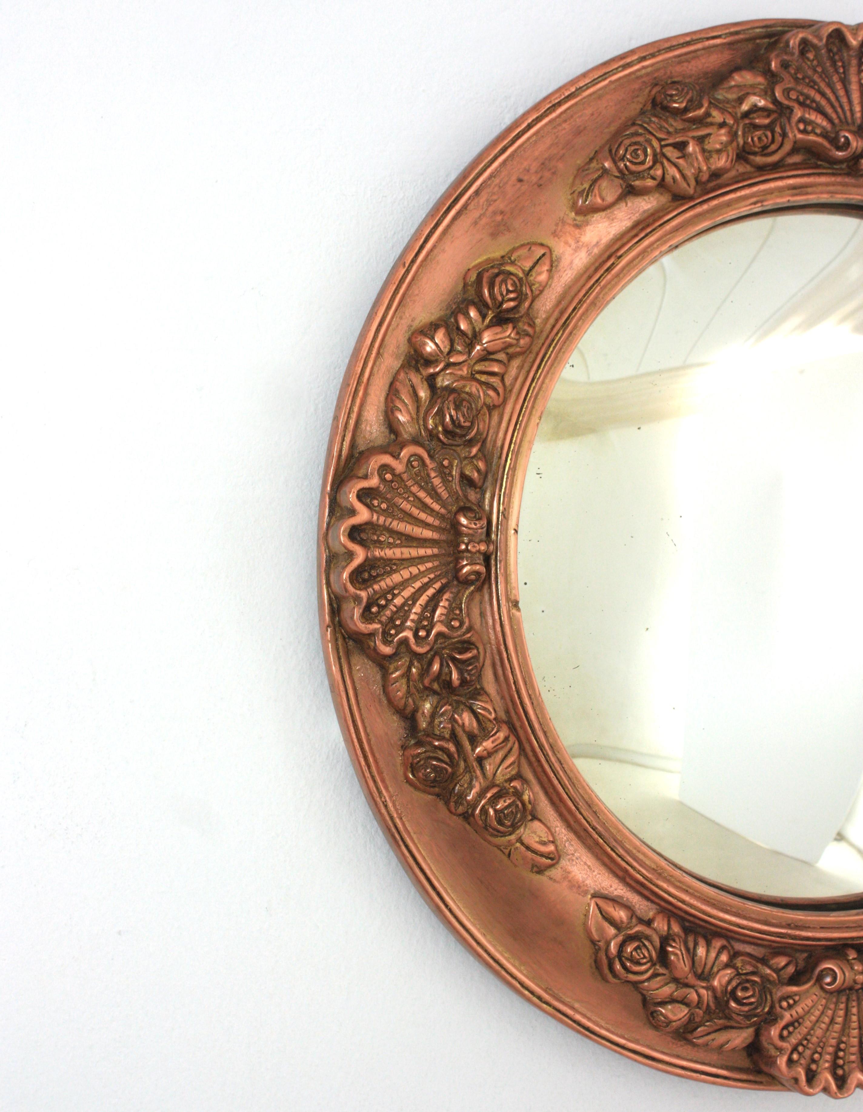 Regency Style Round Convex Bullseye Mirror In Good Condition For Sale In Barcelona, ES