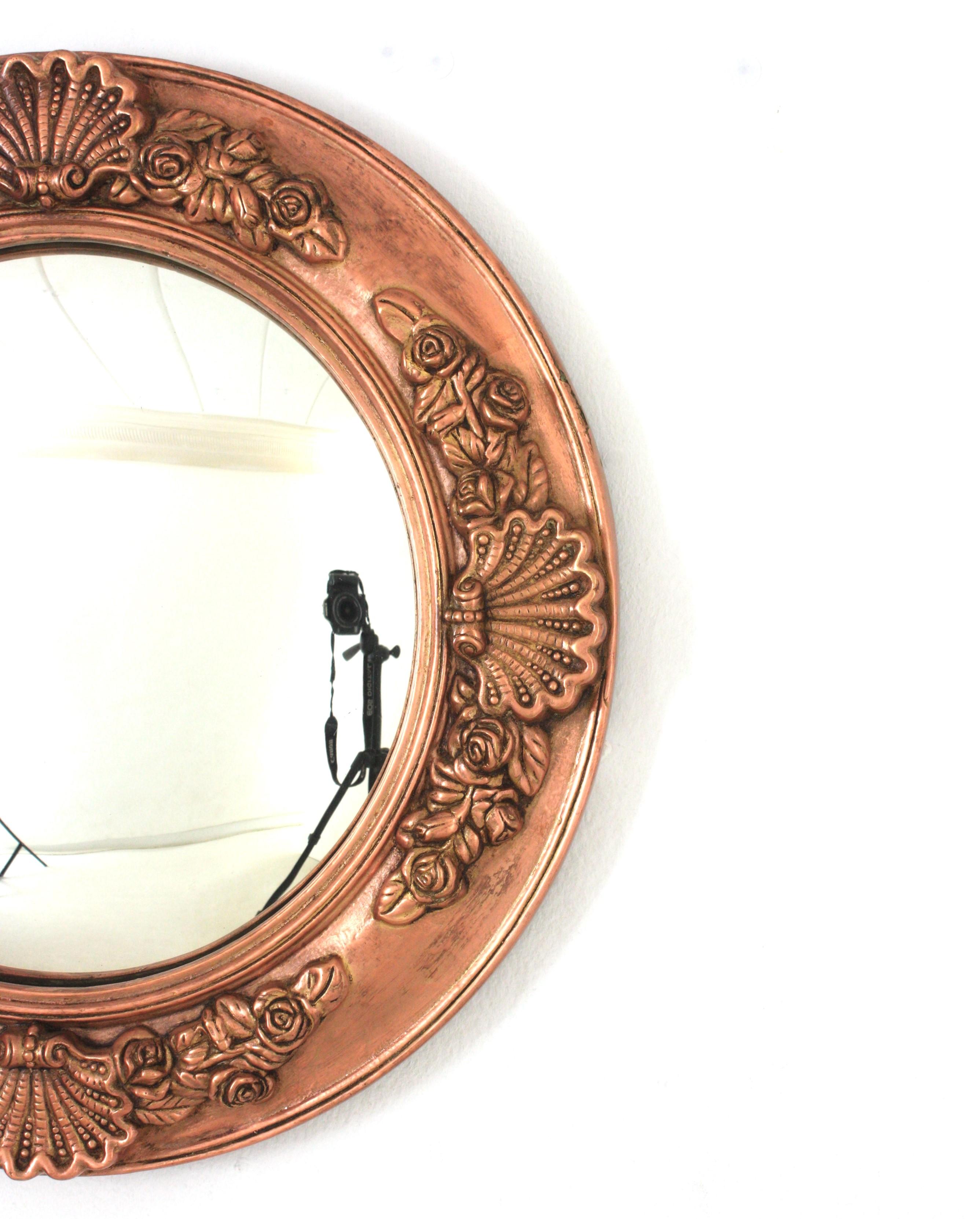 20th Century Regency Style Round Convex Bullseye Mirror For Sale