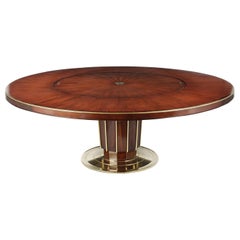 Regency Style Round Dining Table by Baker with Lazy Susan