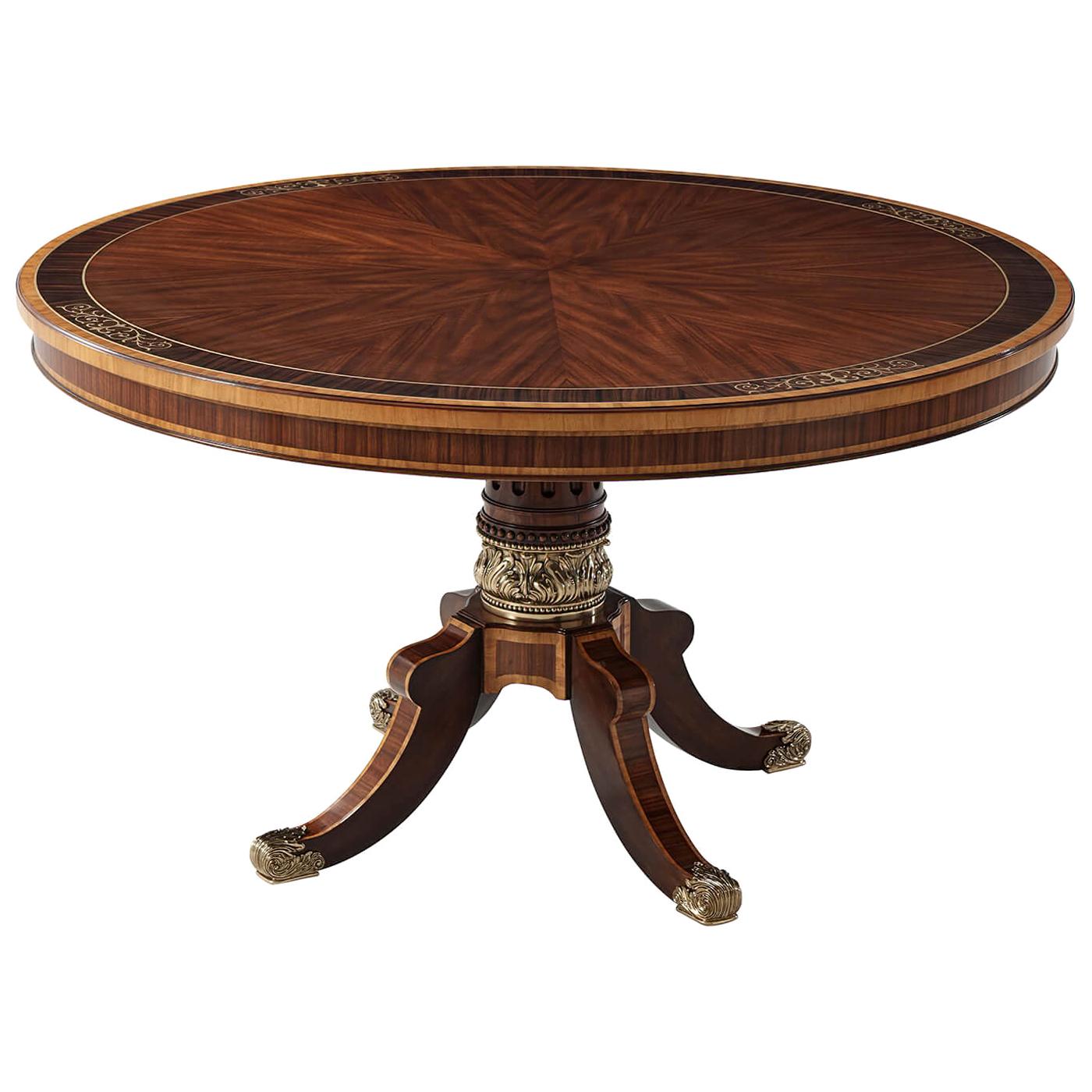 Regency Style Round Dining Table For Sale