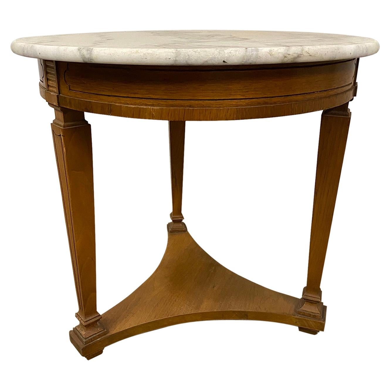 Regency Style Round Marble Top Table