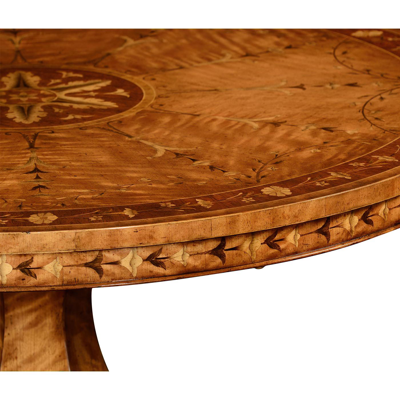 Contemporary Regency Style Satinwood Center Table