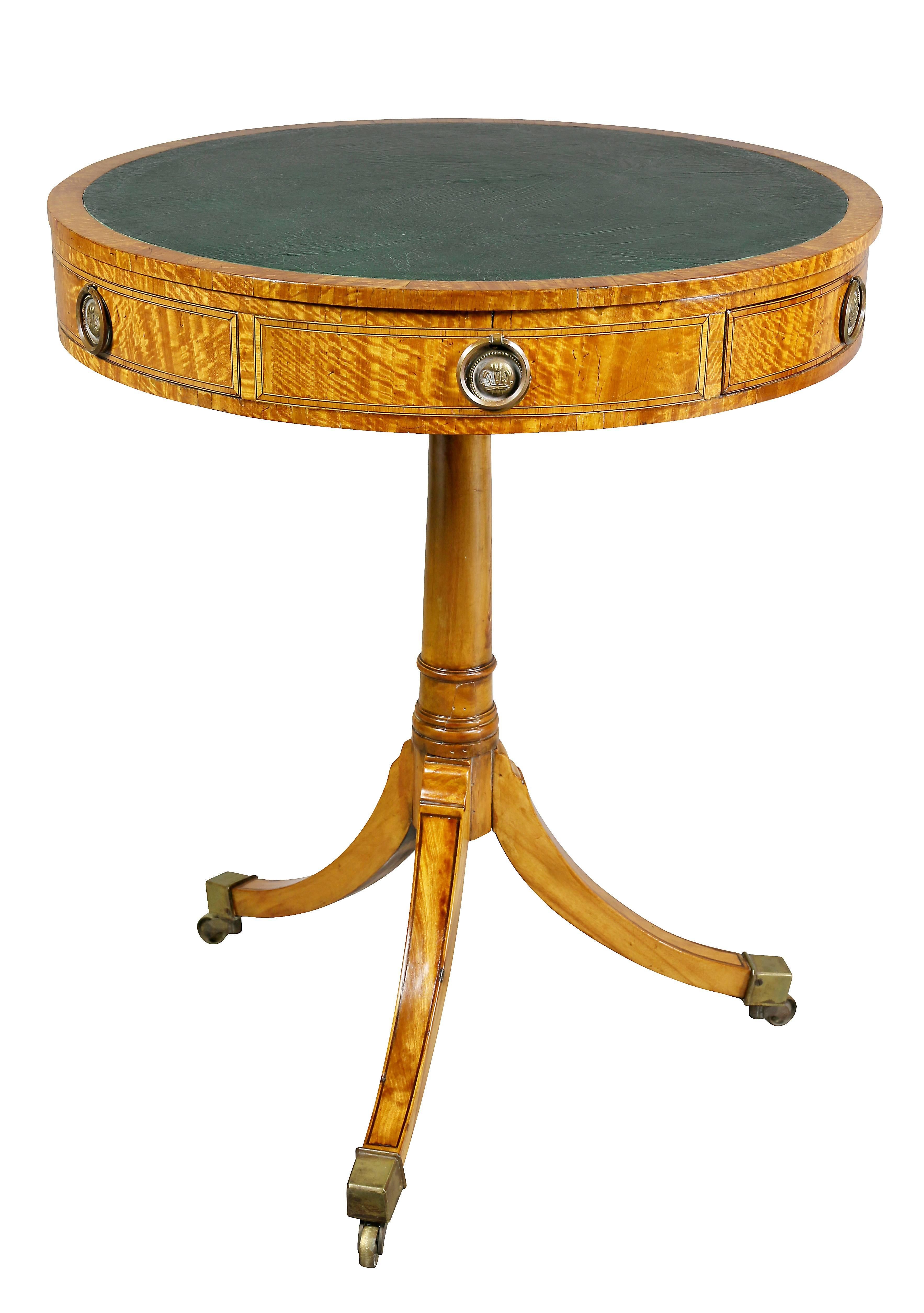 Other Regency Style Satinwood Drum Table