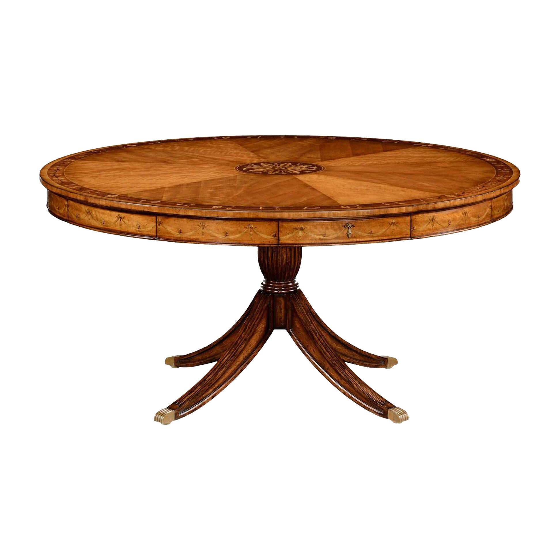 Regency Style Satinwood Round Dining Table at 1stDibs