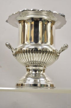 Regency Style Silver Plated Ribbed Champagne Bucket Trophy Cup Wine Ice Chiller