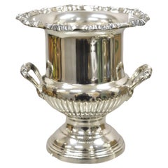 Regency Style Silver Plated Ribbed Champagne Bucket Trophy Cup Wine Ice Chiller