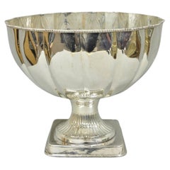 Regency Style Silver Plated Scalloped Pedestal Punch Bowl Champagne Ice Bucket