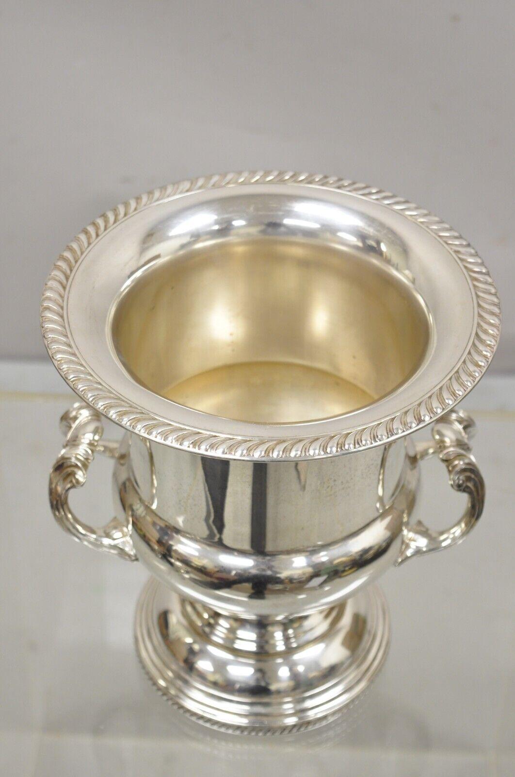 Regency Style Silver Plated Twin Handle Champagne Wine Chiller Ice Bucket 1