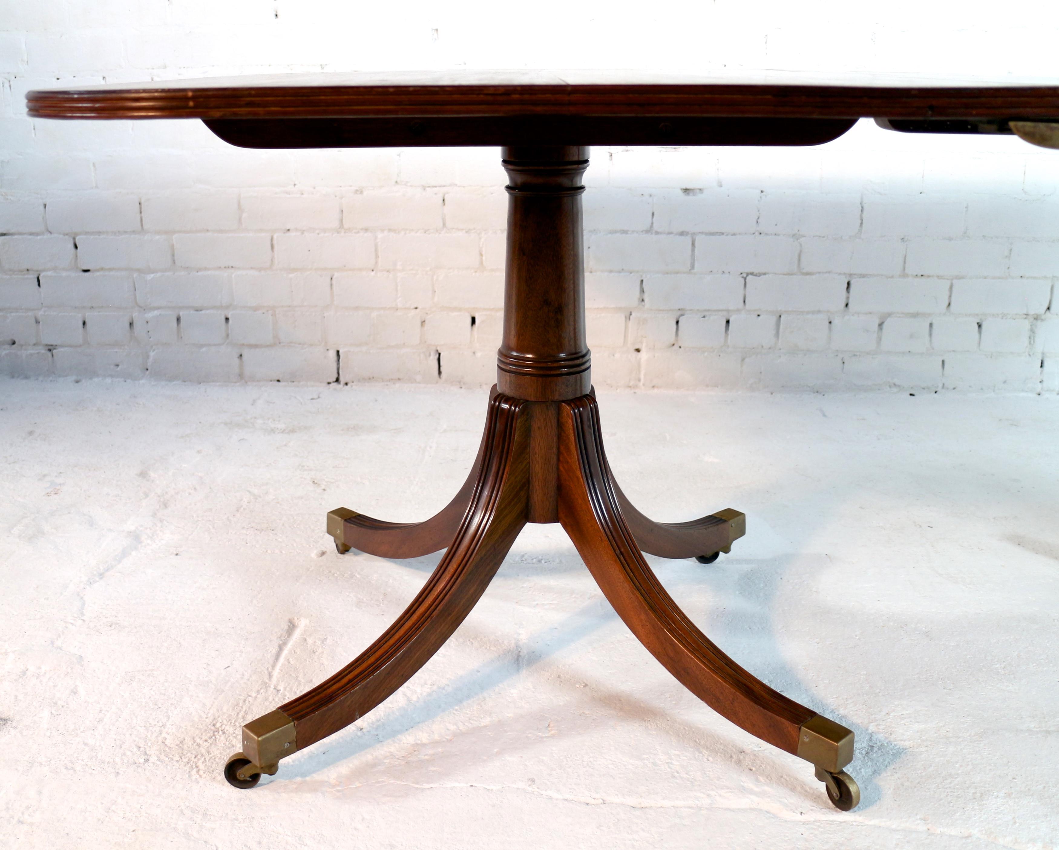 Regency Style Solid Mahogany Twin Pillar Dining Table/Pair Side Tables, Seats 8 13
