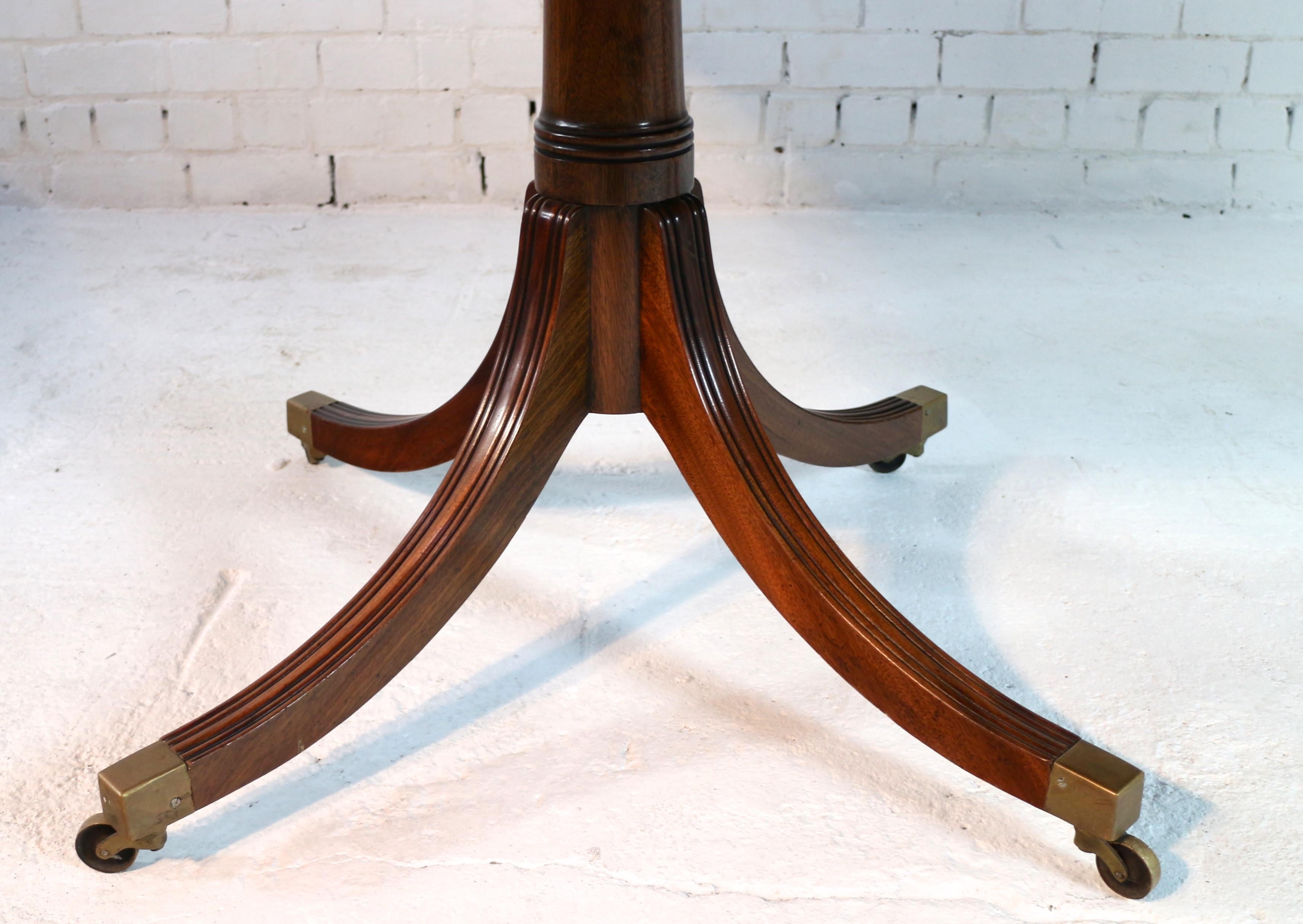Regency Style Solid Mahogany Twin Pillar Dining Table/Pair Side Tables, Seats 8 14