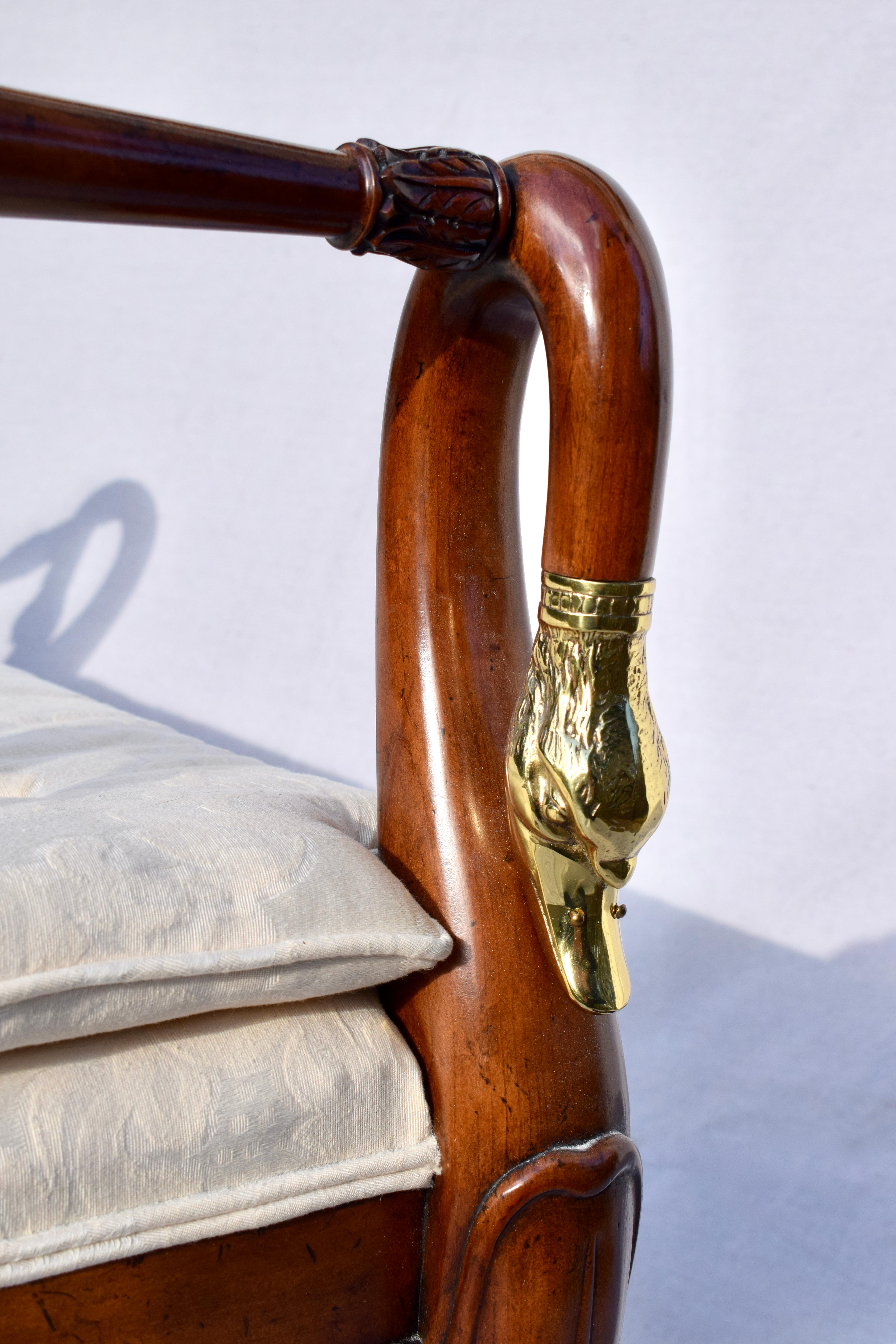 20th Century Regency Style Swan Neck Bench By Baker Furniture