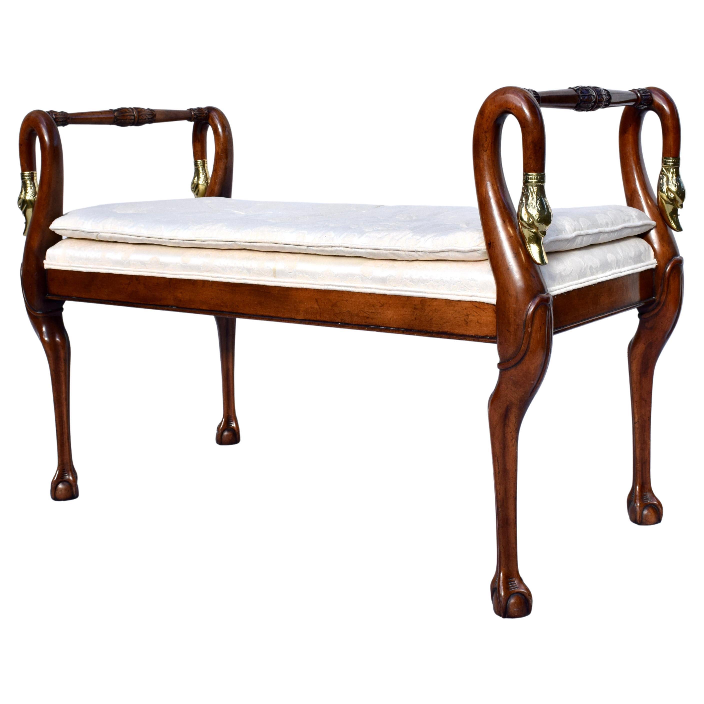 Regency Style Swan Neck Bench By Baker Furniture