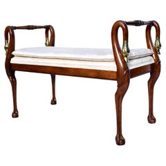 Regency Style Swan Neck Bench By Baker Furniture