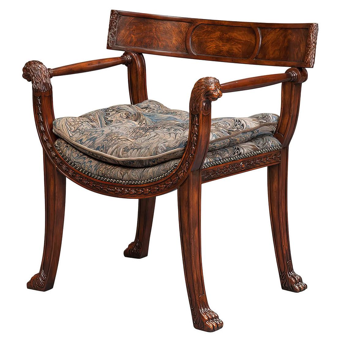 Regency Style Thomas Hope Armchair For Sale