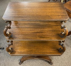 Regency Style Three Tier Mahogany Table with Pedestal Base