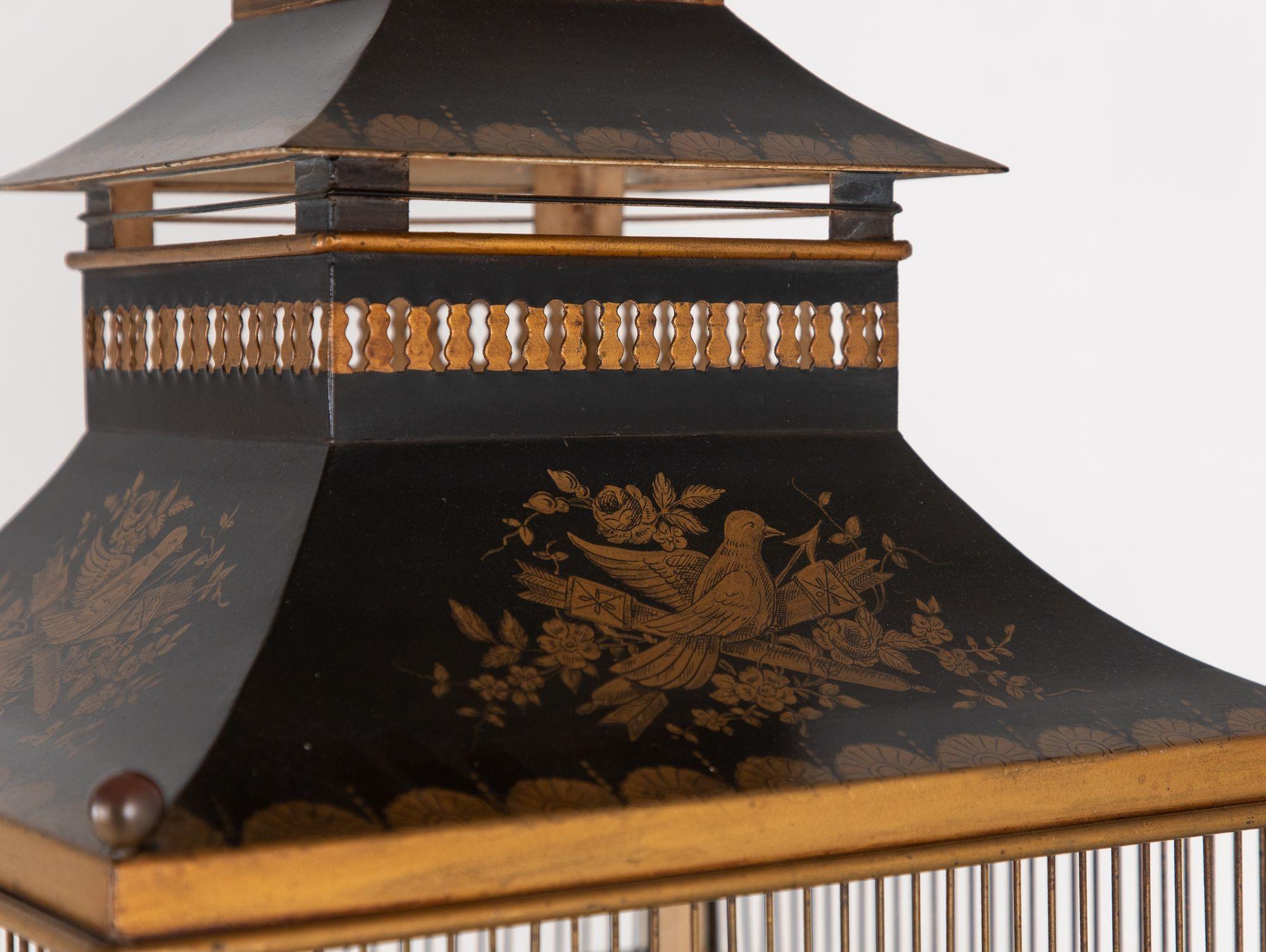 Regency Style Tole Birdcage on Stand, USA, 20th Century For Sale 2