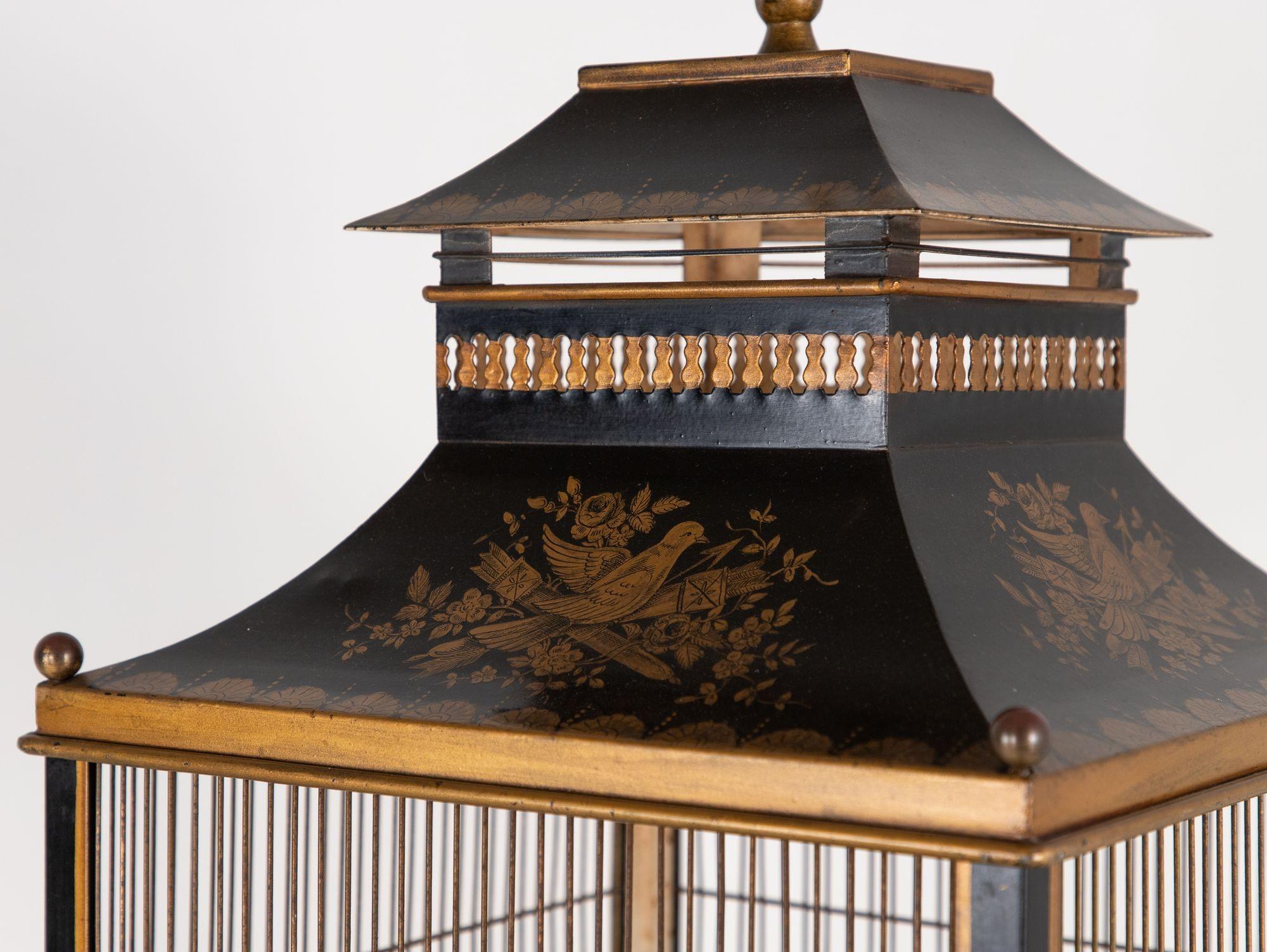 Regency Style Tole Birdcage on Stand, USA, 20th Century For Sale 3