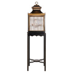 Regency Style Tole Birdcage on Stand, USA, 20th Century
