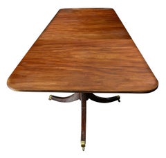 Regency-Stil Dreifach-Sockel Mahagoni Esstisch, 10' in der Länge